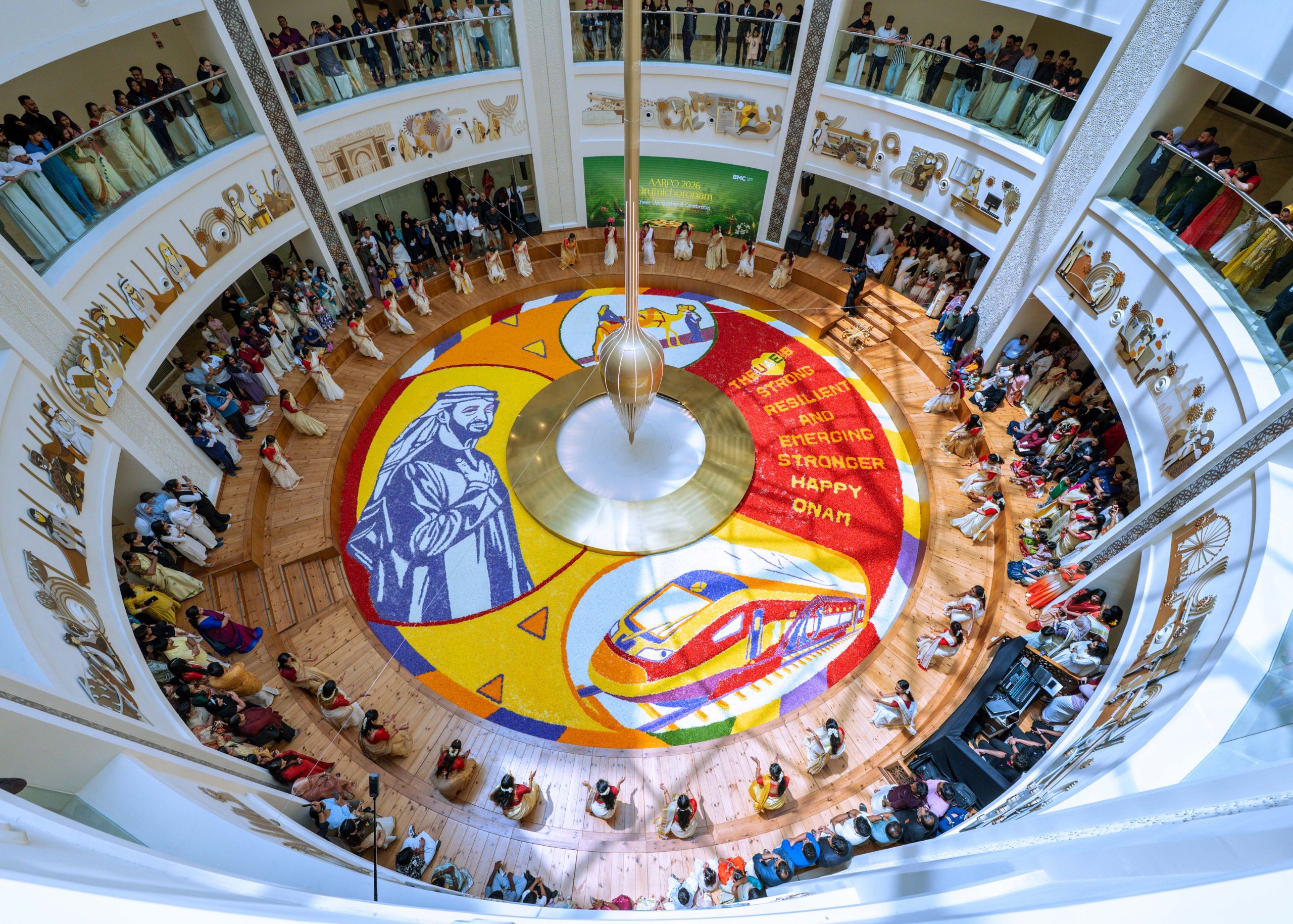 Giant Onam Floral Carpet Pays Floral Tribute to H.H Sheikh Mohamed and UAE’s Resilient Spirit 